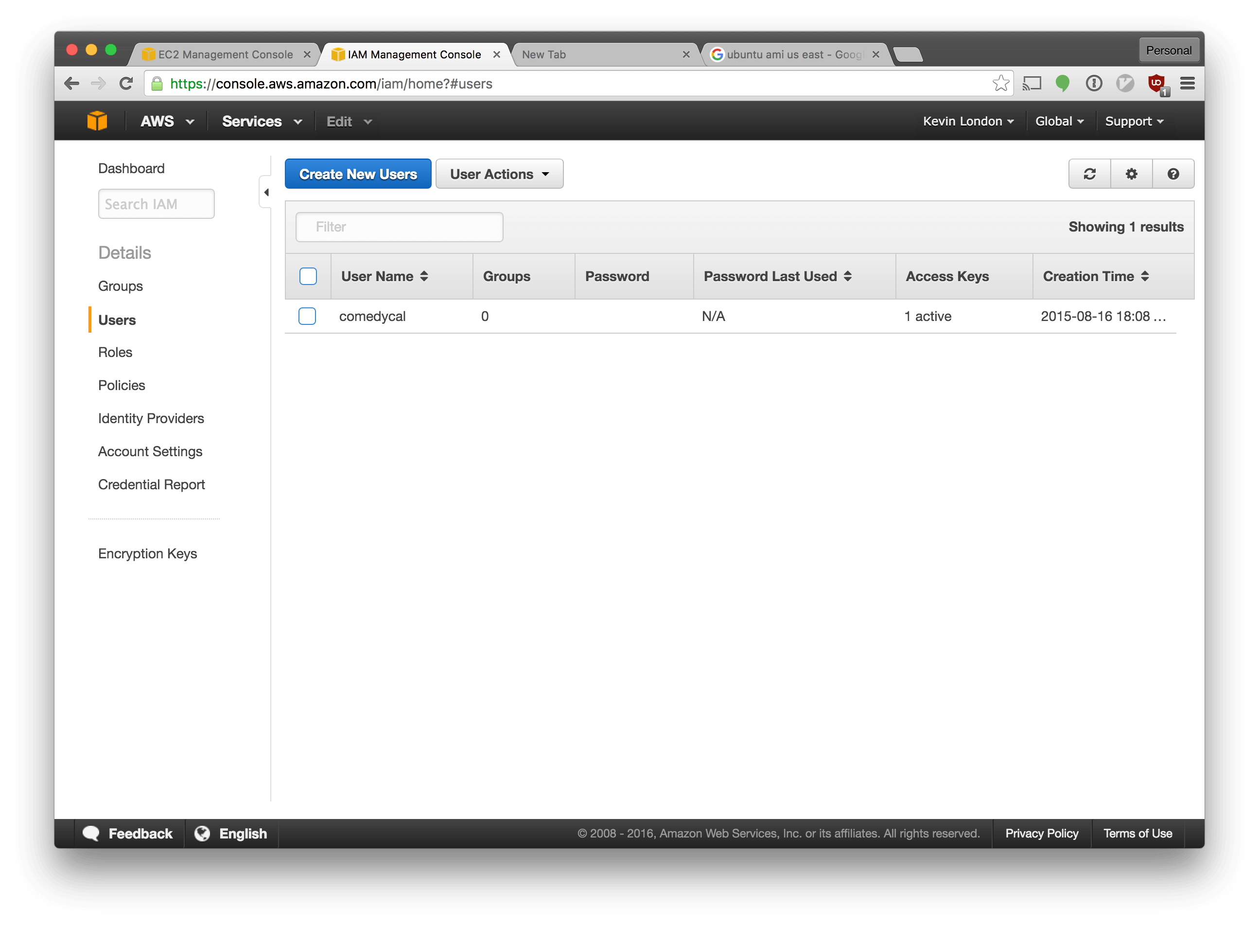 Create Terraform user