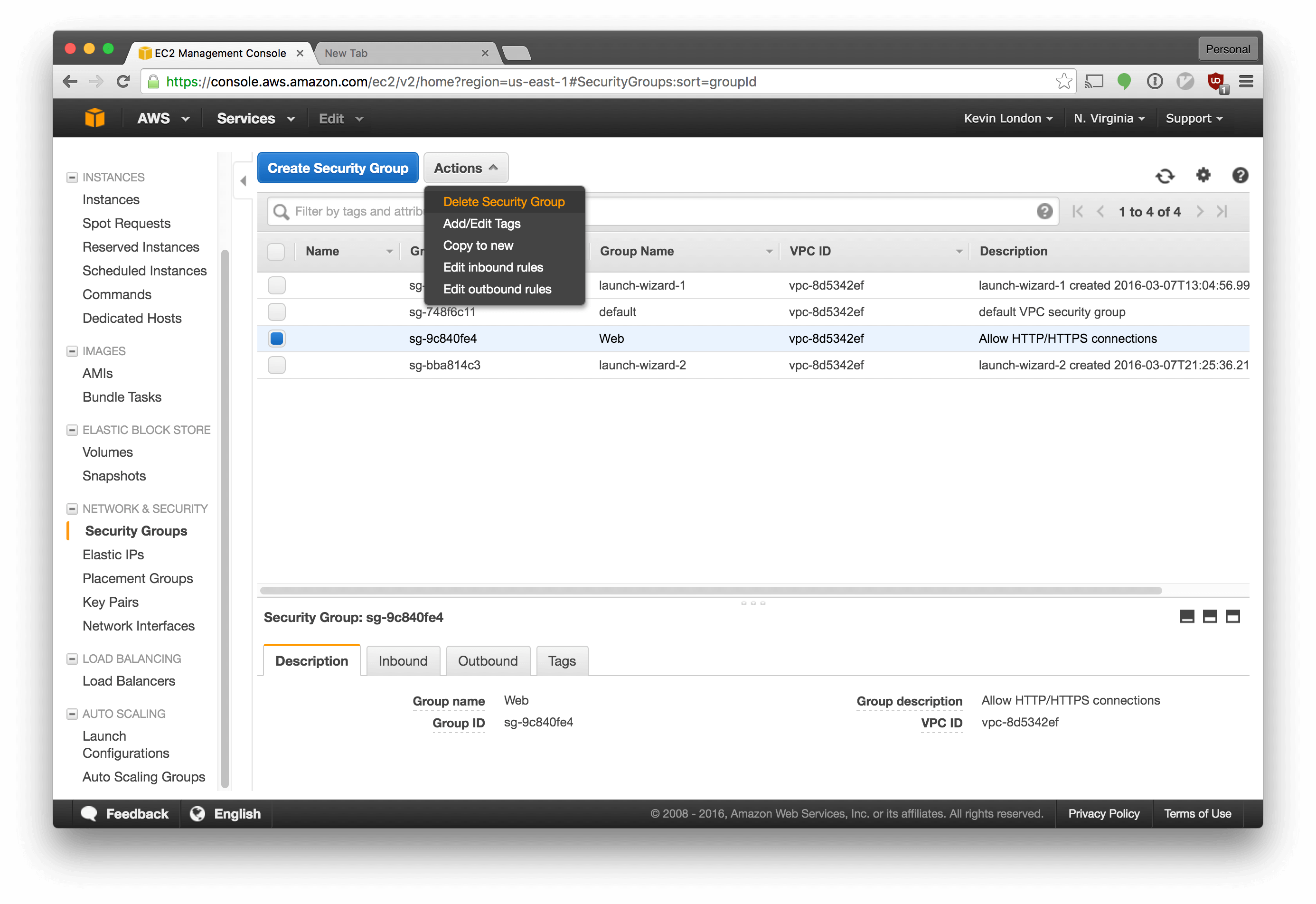 Delete Security Group